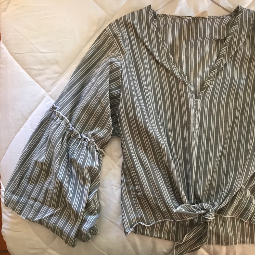 Striped Top with Flowy Sleeves